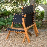 Chaise de salle à manger pliante moderne pour intérieur et extérieur, résistante aux intempéries, basse, portable, en bois d'acacia massif tressé noir, mobilier d'extérieur