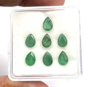 ลูกแพร์ธรรมชาติ zambian ตัดเป็นก้อนอัญมณีขนาดผสม5-20มม. สีเขียวกุหลาบได้รับการรับรองโดย IGI สำหรับการทำเครื่องประดับ - Product Image 3
