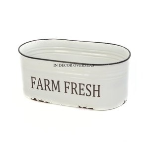 Logotipo y tamaño personalizados disponibles Color blanco Recubierto en polvo Forma ovalada Metal de primera calidad Hecho Macetas de jardín y suministros para macetas - Product Image 1