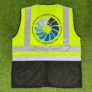 High-Visibility Reflective Construction Worker Vest Breathable Fabric With Multiple Pockets Safety Clothing - Product Image 2