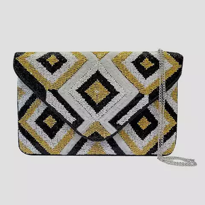 Embrague hecho a mano para mujer, bordado de cuentas de semillas, fiesta y noche, nuevo diseño - Product Image 6