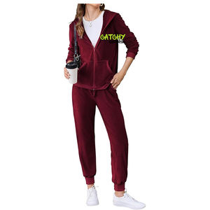 Chándal de invierno de manga larga para mujer, venta al por mayor, chándal para correr, ropa de entrenamiento, chándal deportivo coreano de algodón para adultos - Product Image 1