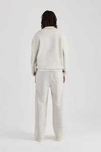 Venta al por mayor de logotipo personalizado Unisex de gran tamaño Beige chándal conjunto 100% algodón polar en blanco Zip Up Sudadera con capucha holgada de alta calidad - Product Image 2