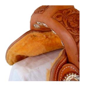 Selle de baril western pour cheval de qualité supérieure, en cuir sculpté à la main avec siège en daim doux pour une équitation confortable - Product Image 2