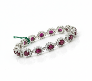 925 Sterling Silver Elegant Ruby Bracelet for Women | Wholesale Fashion <b>Jewelry</b> | <b>Handmade</b> Fine Silver Bracelet - Product Image 2