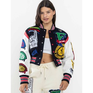 Vente en gros OEM personnalisé hiver Vintage école collège hommes vestes manteau laine Letterman grande taille récolte veste universitaire femme - Product Image 1