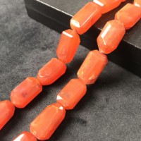 Perles en cornaline naturelle à 100 % certifiées IGI, facettées octogonales, 25x14 25x14x11mm, qualité AA, Orange Feu Vivaaz Gems pour bijoux