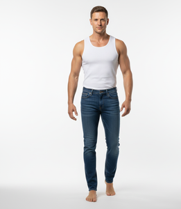 PureCraft <b>White</b> Cotton <b>Vest</b> for <b>Men</b> Sleeveless Lightweight Breathable Stretch Fabric Tailored for Everyday Comfort - Product Image 3