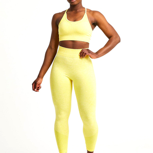 Meilleur ensemble de sport et de yoga pour femmes, leggings de sport taille haute, tenue de fitness et de yoga, ensemble de yoga et de course, vente en gros - Product Image 1