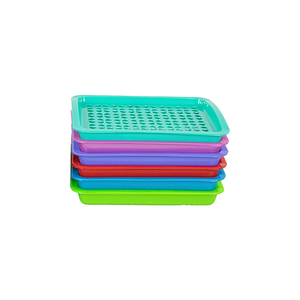 Plateau de cantine en plastique PP léger, empilable, rectangulaire, avec bac de drainage, pour cantine scolaire, salle à manger, ustensiles de cuisine - Product Image 1