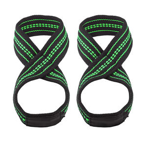 Haute qualité Gym Figure 8 sangles de levage anti-dérapant Fitness poignets réglables pour Deadlift Powerlifting - Product Image 1