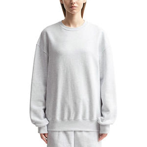 Alta calidad invierno mujer gota hombro manga larga cuello redondo sudadera logotipo personalizado impreso cristal diseño 100% algodón de gran tamaño - Product Image 3