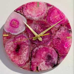 Top Ranking Large Natural Wood White Agate Wall Clock Personalized Memento Living Room Decoration Home Decor Accessories - Product Image 1