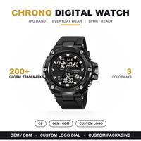 Montre sport numérique analogique multifonctionnelle de luxe pour homme SKMEI 2119, résistante à l'eau, avec alarme, boîtier en ABS et bracelet en plastique