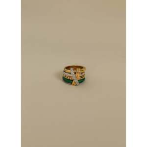 Anillo Ajustable Vintage Chapado en Oro Rosa de 18K con Incrustaciones de 4 Ranuras, Estilo Moderno y a la Moda, Ideal para Regalo - Product Image 1