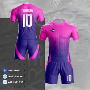 Conjunto de Ropa Deportiva de Fútbol de Manga Corta Transpirable 100% Poliéster, Unisex, para Adultos, Verano, Venta al por Mayor, Jersey y Pantalones Cortos de Fútbol Cómodos - Product Image 4
