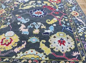 Alfombra de lana Oushak Oriental gris antigua de 5x7, alfombra turca de estilo Vintage tradicional hecha a mano para baño, sala de estar, juegos de oración - Product Image 4