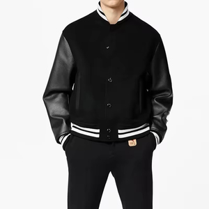 Venta al por mayor de chaquetas de béisbol de manga de cuero personalizadas para hombres Chenille bordado Letterman Varsity Jacket 2024 - Product Image 6