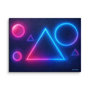 IB Studios Premium Canvas Art - Arte de pared de metal con geometría de neón, diseño elegante - Product Image 1