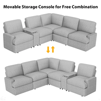 Canapé d'angle inclinable électrique Home cinéma canapé inclinable canapés sectionnels avec boîte de rangement
