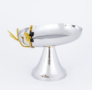 งานหัตถกรรมโลหะดีไซน์ทันสมัยชามสลัดผลไม้ลายดอกไม้ทำจากสเตนเลสสตีลและทองเหลืองทรงค้อนน็อตชามอินเดีย - Product Image 6