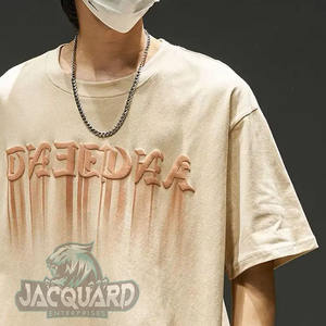 Custom Puff Printed logo Over Sized <b>T</b>-<b>shirt</b> with Heavy 100% Cotton Unisex Streetwear Heavyweight Oversized <b>Men</b> <b>t</b> <b>Shirt</b> - Product Image 1