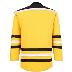 Vêtements de sport respirants pour hommes, maillot de hockey sur glace sur mesure, nouveaux designs, impression personnalisée acceptée, col en V, couleur jaune, maillot de hockey sur glace - Product Image 2