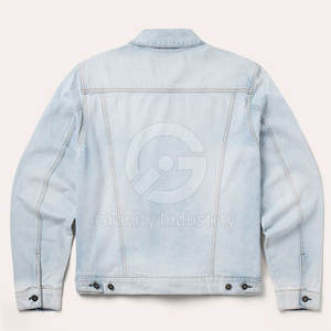 Fabrication en usine, nouvelle arrivée, veste en jean pour homme d'hiver, manches longues, 100% coton, couleurs et tailles personnalisées, logo frontal, vente en gros - Product Image 2