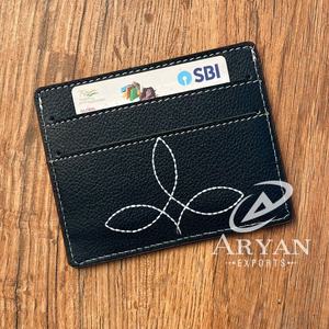 Bota de cuero genuino para mujer, tarjetero Stich, monedero elegante, cuero pequeño, gran oferta, billetera Unisex, tarjetero - Product Image 1