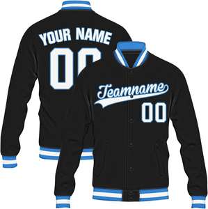 Veste universitaire personnalisée en camouflage brodé en gros, nom et numéro personnalisés, couleur divisée, veste de lettreman d'équipe - Product Image 5