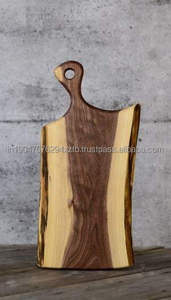 Planche à découper en bois d'acacia naturel de qualité supérieure, à grain bout, avec poignée, écologique, lavable au lave-vaisselle, pour un usage quotidien, pour couper les aliments, le fromage - Product Image 4
