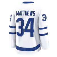 Camiseta de Hockey - Blanca con Detalles Azules, Camiseta con el Logotipo Clásico de los Maple Leafs de Matthews 34, Impresiones 3D HD