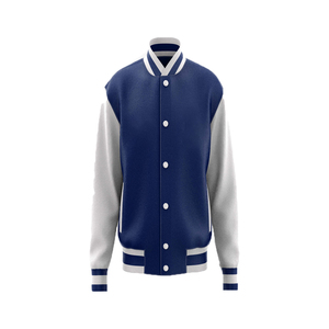 Veste universitaire en cuir véritable sur mesure, vente en gros d'usine, conception OEM, respirante, coupe-vent, haute qualité, broderie sur le devant pour hommes - Product Image 1