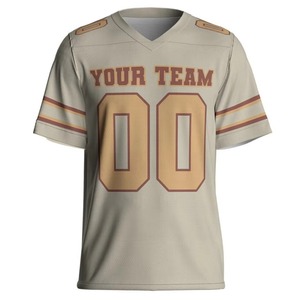 Ensemble de maillots de football américain sur mesure, impression par transfert thermique, tissu à séchage rapide, manches courtes, été, OEM ODM Factory - Product Image 1