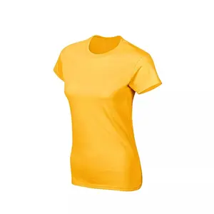 Mode Custom Logo Druck Damen Shirt 180gsm 100% Baumwolle Plain Damen Kurzarm T-Shirt O-Neck Blank T-Shirt für Frauen
