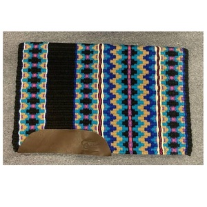 ANSH INTERNATIONAL Tapis de selle classique Western en mélange de laine et coton, doublure polaire, polyvalent, motif écossais, vert - Product Image 5