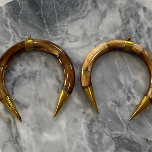 COLGANTE Recién llegado Collar de cuerno de buey de búfalo Estilo animal pulido Joyería de hueso Cuentas de diseño NATURAL Mujeres por glowin fashion - Product Image 5