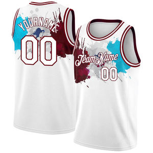 2025 maillots de basket-ball personnalisés pour hommes de haute qualité Logo avant respirant grande taille sans manches conception d'impression numérique 100% Polyester - Product Image 3