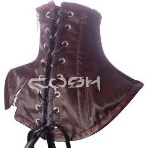 Corsé de cuello de satén burdeos premium, corsés de cuello personalizados - Product Image 6