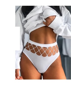 Conjuntos de ropa interior de lencería de malla de encaje rojo Sexy de nuevo diseño al por mayor para mujer decoración de agujeros de tela de lona para ropa de club nocturno - Product Image 5
