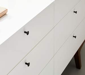 Meuble de chambre à coucher moderne et luxueux commode-coiffeuse à 6 tiroirs en bois blanc Meuble moderne à 6 tiroirs - Product Image 3