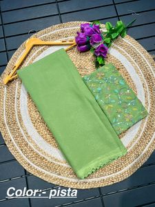 Nuevo Sari de seda de gasa pura de lanzamiento con bordado pesado y ropa de fiesta de trabajo de lentejuelas - Product Image 2