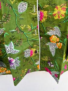 Conjunto de pijama informal de tela de algodón puro con estampado Floral de bloque de mano indio de diseñador, traje de noche de manga larga para mujer, conjuntos de ropa de verano PJ - Product Image 5