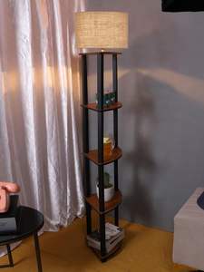 โคมไฟตั้งพื้นไม้โบราณแบบขาตั้งกล้อง ปรับระดับได้ สำหรับตกแต่งห้องนั่งเล่น โคมไฟตั้งพื้นพร้อมโป๊ะผ้าปอ จำหน่ายราคาส่ง - Product Image 3