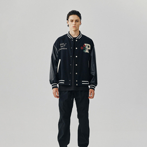 High Quality Custom New Design Men's Winter Varsity Jacket Quick Dry Breathable Canvas <b>Stand</b> Collar Zipper Classic Man Jacket - Product Image 2