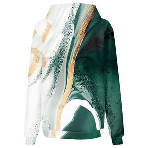 Sweats à capuche en gros haut à capuche vierge texturé rose vif pull à cordon bulle manches gaufrées sweat à capuche surdimensionné femmes cravate haut - Product Image 3