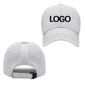 Casquette de baseball de golf Gorra tendance, à 6 panneaux, avec patch tissé, découpe laser, perforée, personnalisable, imperméable et dos en maille hydro - Product Image 2