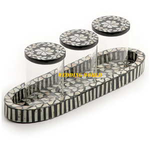 Pot de fruits secs et de noix en métal enduit de poudre verte classique fait à la main Pot de bonbons de luxe de qualité Conteneur de condiments alimentaires - Product Image 6