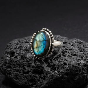 Anillo de Labradorita Natural Hermoso y Elegante, Joyería de Moda al por Mayor, Plata de Ley 925, Estilo Bohemio, Delicado, Hecho a Mano, para Boda - Product Image 3