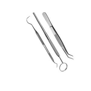 Kit de herramientas dentales de 3 piezas, Instrumentos dentales certificados CE hechos a mano de acero inoxidable para dentistas - Product Image 1